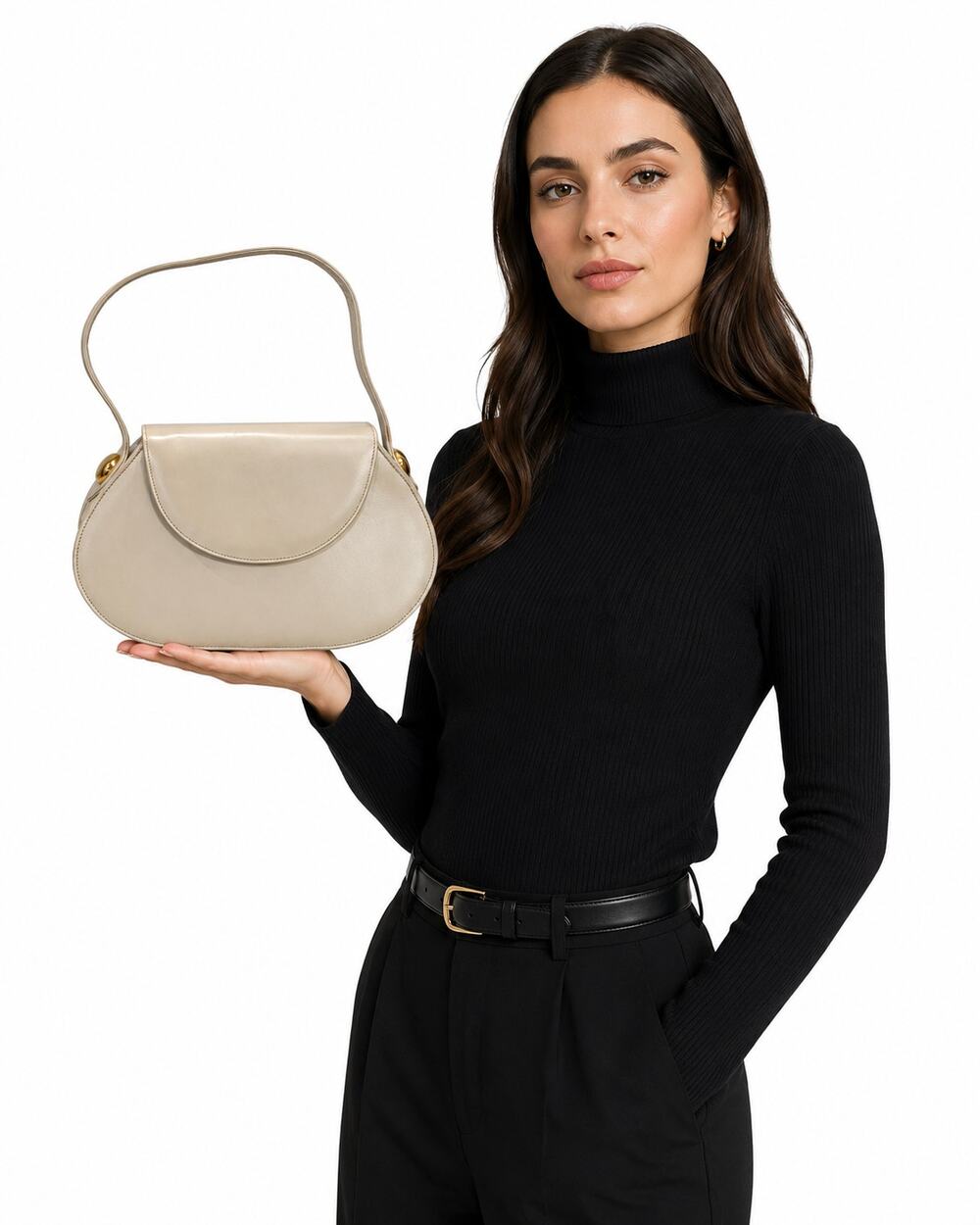 Vintage Martinez Valero Pearl White Leather Handbag